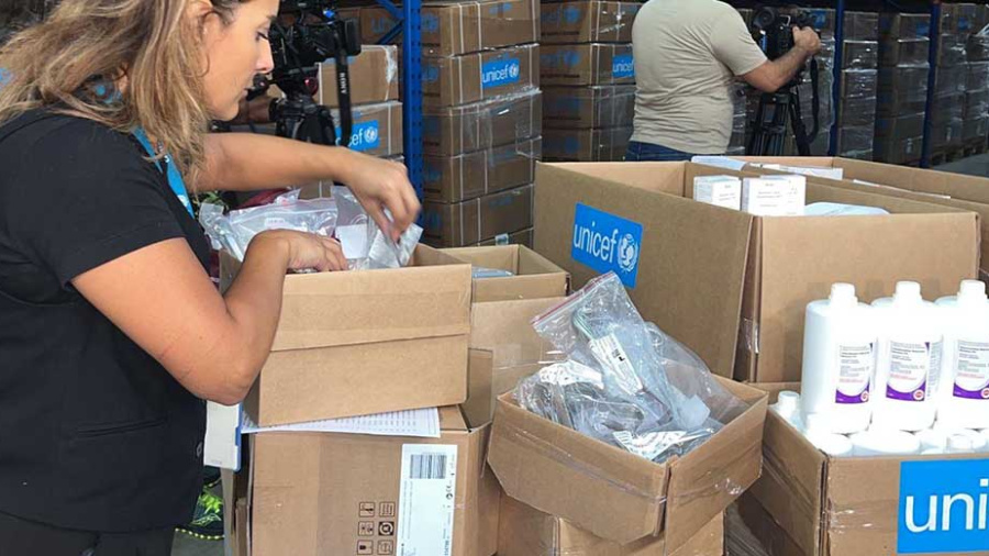 Le Liban reçoit 33 tonnes de fournitures médicales d’urgence de l’Unicef