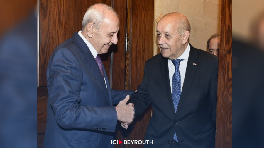 Entretiens-bilan de Le Drian avec Berry et Mikati